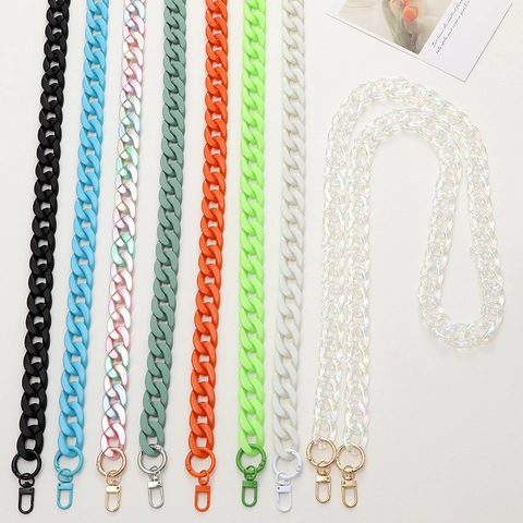 Acrylic Printed Colorful Phone Chain Strap Metal Clasp DIY Bag Strap Crossbody Chain Sweet Fashion Phone Case Decoration Accessory