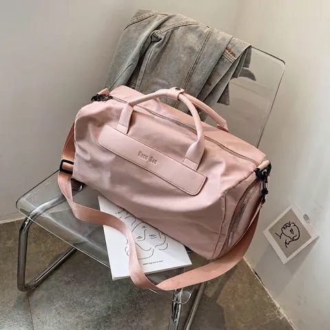 Bolsa De Viaje Grande De Nailon Con Compartimento Independiente Para Zapatos Separación Seco Húmedo Para Gimnasio Fin De Semana
