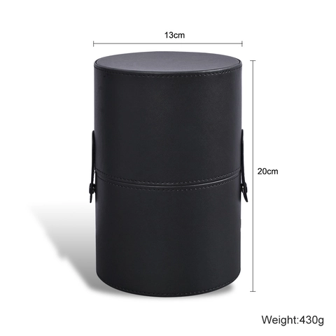 Make-up Pinselhälter PU Leder Staubdichter Aufbewahrungseimer Tragbare Kosmetiktasche Reise Organizer Etui