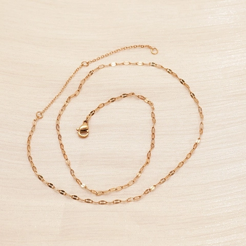 Minimalist Rose Gold Plated Stainless Steel Lip Link Chain Necklace Women Elegant Clavicle Jewelry Accessory