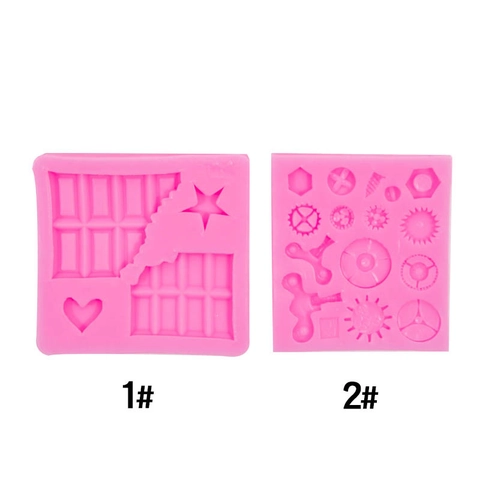 Gear Screw Industrial Style Silicone Mold Fondant Cake Decorating Tool Chocolate Baking Heart Star DIY Resin Craft