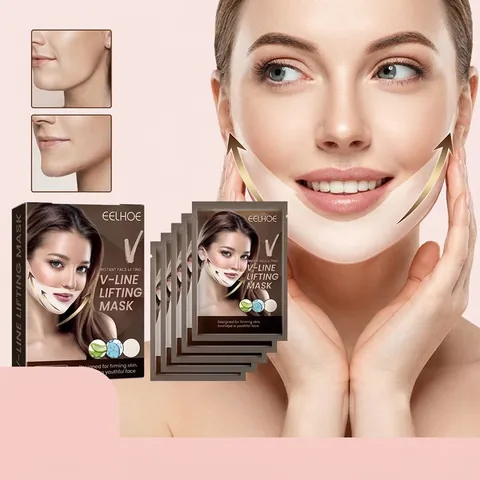 Masque De Levage En V Hydrogel Lifting Visage Raffermissant Réducteur Double Menton Contour Anti-Rides Pour Femmes