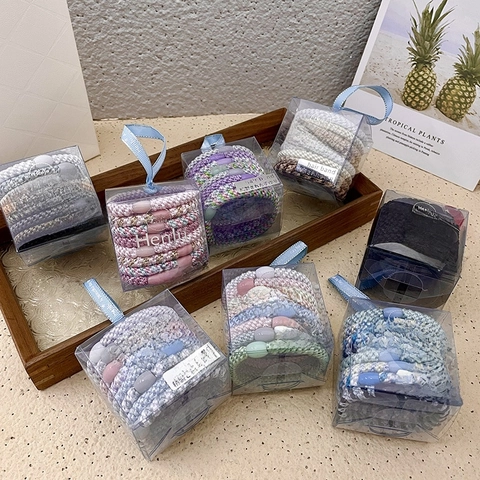 Braided Hair Ties Fabric Elastic Hair Bands High Stretch Ponytail Holders Morandi Colors Handmade Accessories Women Girls