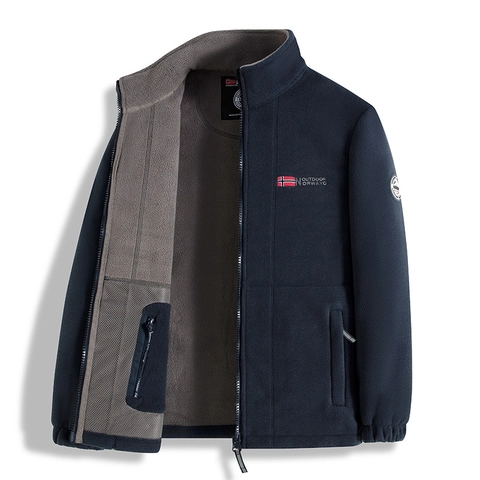 Giacca In Pile Uomo Collo Alto Outdoor Caldo Ispessito Full Zip Pile Cappotto Casual Abbigliamento Invernale