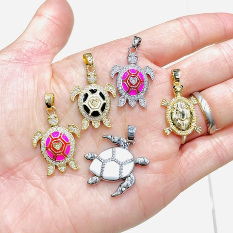 Collier Pendentif Tortue De Mer Mignon Avec Zircon Et Émail Bijoux Animaux En Cuivre Pour Femmes Style Délicat