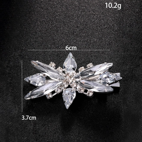 Rhinestone Flower Star Duckbill Hair Clip Elegant Alloy Sparkly Crystal Hairpin Fashion Headwear For Women Girls
