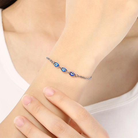 Bracciale Malocchio Acciaio Inossidabile Rame Resina Catena Sottile O Gioielli Di Moda Minimalista Regalo Per Donne