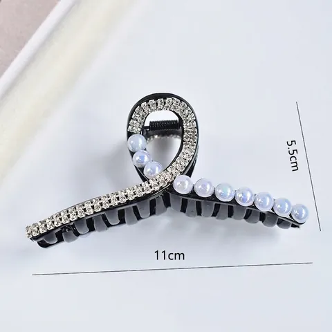 Elegant Hair Claw Clips Large Faux Artificial Pearl Rhinestone Non-Slip Strong Hold Jaw Clips Accessories For Women Girls Fashion