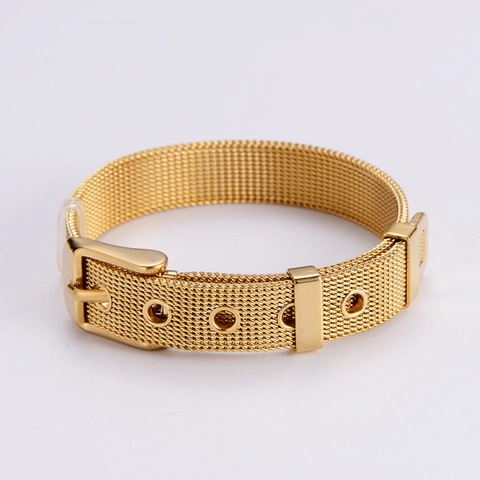 Bracciale In Maglia Di Acciaio Inossidabile Milanese Regolabile Stile Fibbia Della Cintura Design Per Orologio Donna Uomo