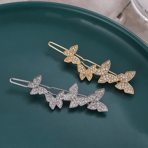 Elegante Fermaglio Per Capelli A Farfalla In Lega Con Strass Luccicanti Accessorio Di Moda Per Donne