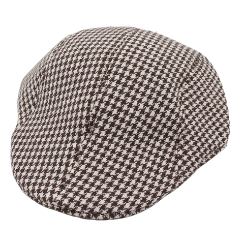 Coppola Vintage Pied-De-Poule Misto Cotone Texture Tweed Retro Britannico Ivy Newsboy Per Uomo Donna Accessorio Classico