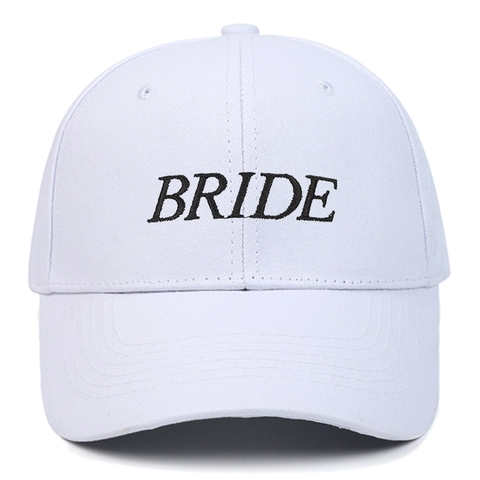 Casquette De Baseball En Coton À Broderie Bride Protection Solaire Respirante Ajustable Pour Mariage Enterrement De Vie De Jeune Fille