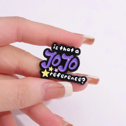 Is That A JoJo Reference Alloy Enamel Pin Purple Lettering Stars Cartoon Badge For Backpack Hat Clothes Jewelry Brooch Gift