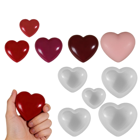 Herz Silikonform Für DIY Handgemachte Kerze Harz Seife Aromatherapie Valentinstag Geschenk Basteln Antihaft Flexibel
