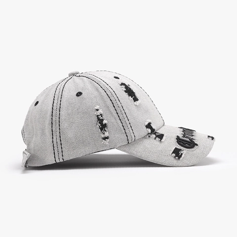 Distressed Gewassen Katoenen Honkbalpet Gotische Letter Borduurwerk Verstelbare Strapback Vintage Streetwear Outdoor Hoed