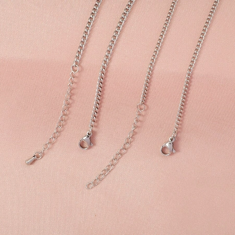 Panzerkette Halskette 304 Edelstahl Schmuck Zubehör Mit Karabinerverschluss Verlängerung Für Damen Herren