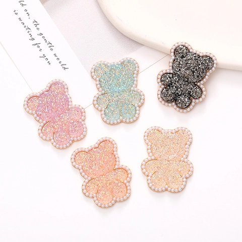 Funkelnde Bär Schmuck Anhänger DIY Zubehör Mit Legierung Strass Und Imitation Künstliche Perle Süßes Tier Design Handwerk