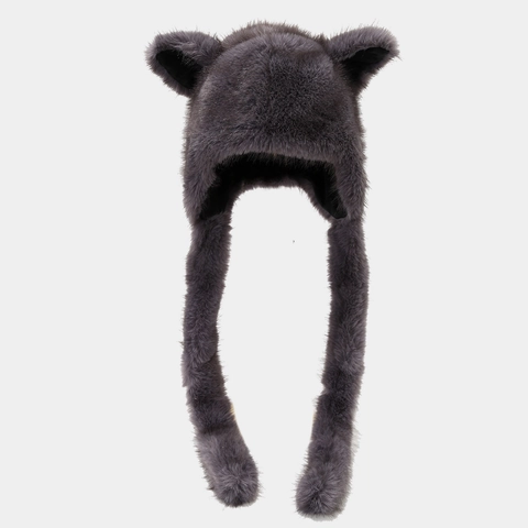 Cappello Di Peluche Con Orecchie Di Volpe Ecopelliccia Caldo Inverno Paraorecchie Antivento Unisex Stile Trapper