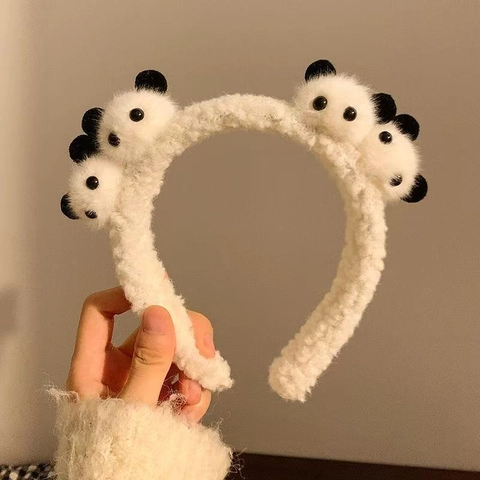 Joli Bandeau en Peluche Avec Quatre Poupées d'Animaux Cartoon Animal Anneau de Cheveux Doux Coiffure Pour Femmes et Filles Photo Quotidienne