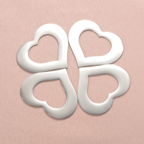 Colgante De Corazón Hueco Acero Inoxidable 304 Accesorio De Bricolaje Para Fabricación De Joyas Dijes Pulidos Espejo