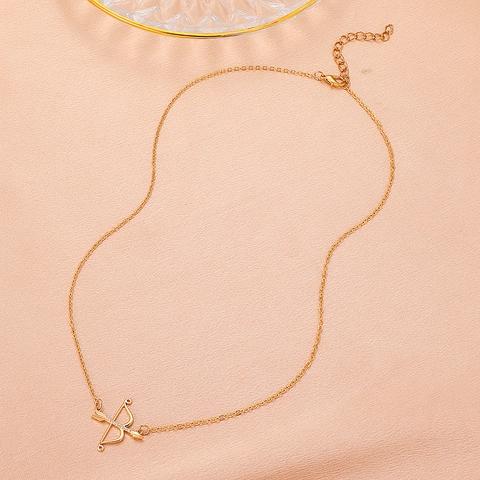 Collier Pendentif Arc Et Flèche Zircone Flèche De Cupidon Bijoux En Cuivre Pour Femmes Style Vintage
