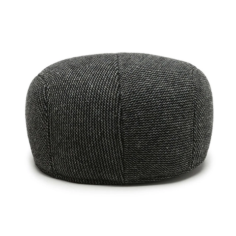 Coppola Piatta Da Uomo Motivo Spina Di Pesce Ivy Newsboy Cappello Con Paraorecchie Termico Spesso Texture Lana Vintage Autunno Inverno