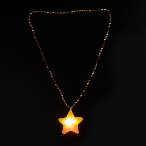 LED Glowing Star Pendant Necklace Earrings Keychain Golden Bead Chain Artificial Pearl Plastic Jewelry For Party Unisex Gift