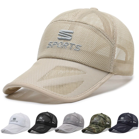 Ademende Mesh Honkbalpet Polyester Lichtgewicht Zonbescherming Outdoor Sport Verstelbare Trucker Pet