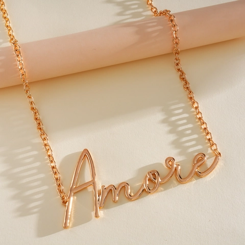 Europäische Metallische Amore Buchstaben Taillenkette Für Damen Gold Legierung Halskette Gürtel Kleiner Nischen Mehrzweck Schmuck Körperkette