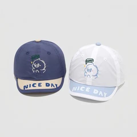 Kids Baseball Cap Dinosaur Embroidery Breathable Quick Dry Sun Protection Outdoor Cartoon Hat For Boys Girls