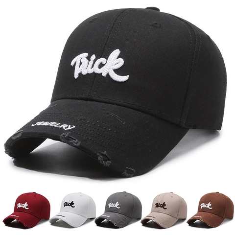 Gorra De Béisbol Desgastada Algodón Ajustable Borde Roto Bordado Trick Jewelry Sombrilla Streetwear Gorra Unisex