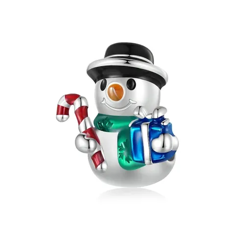 925 Sterling Silver Christmas Charms Enamel Snowman Santa Claus Snowflake Reindeer Bead For DIY Bracelet Jewelry Gifts