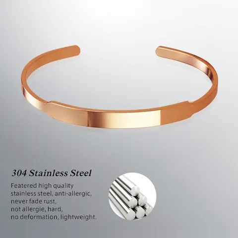 Minimalistischer Einfarbiger Edelstahlarmreif
