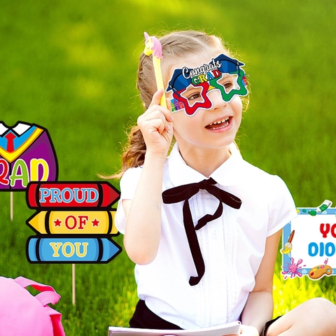 Occhiali Di Carta Per Festa Di Laurea Accessori Fotografici Asilo Occhiali Divertenti Decorazione Colorata Novità
