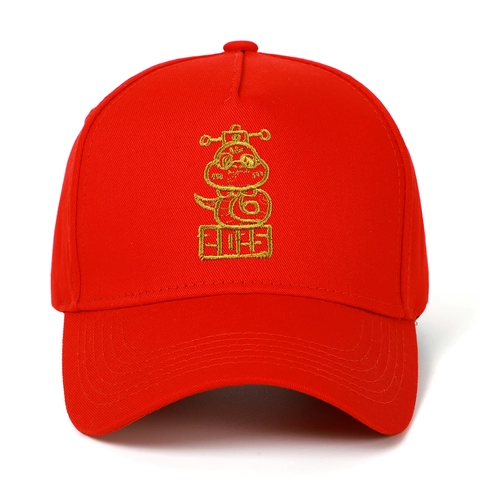 Gorra De Béisbol Bordada De Dibujos Animados Del Año De La Serpiente Del Zodiaco Chino 2025 Algodón Ajustable Rojo Sombrero Sol Hombre Mujer