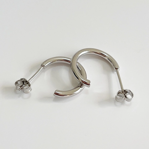 Orecchini A Lobo In Argento Sterling 925 Geometrici A Forma Di C Mezzo Cerchio Gioielli Minimalisti Per Donne
