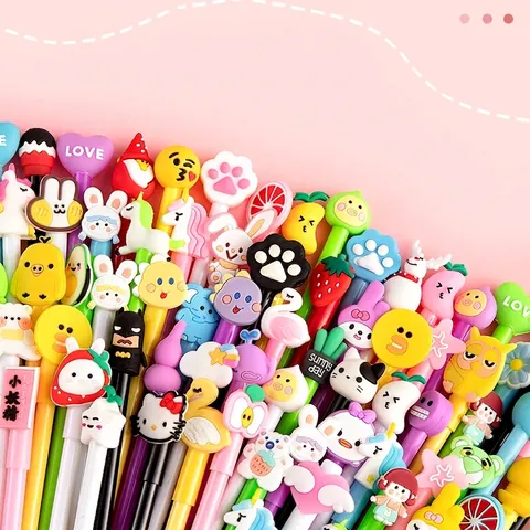 Penne Gel Cartone Animato Kawaii Silicone Animale Personaggio Decorativo Penne Roller Per Ufficio Scuola