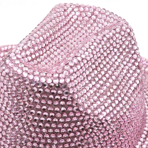 Glitzernder Strass Cowboyhut Und Punk Nieten Fedora Mit Breiter Krempe Polyester Western Party Performance Für Damen Herren