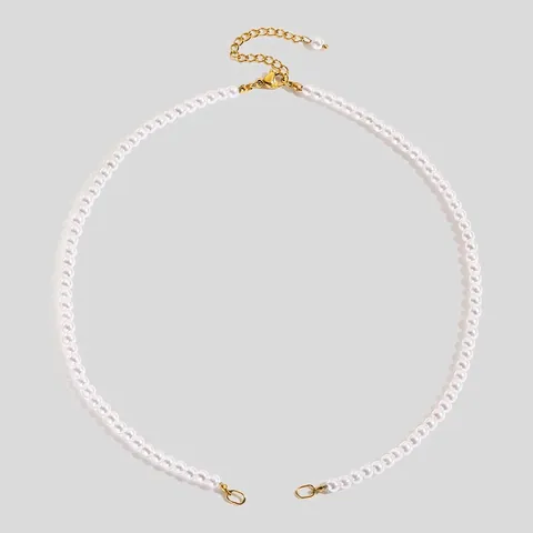 Collier Elegante De Perlas Artificiales Artificiales Con Cadena De Acero Inoxidable Joyería Mínima Ajustable Para Mujer