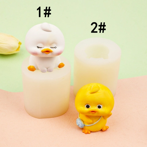 Stampo In Silicone Anatra 3D Carino Strumento Fai Da Te Per Candele Sapone Gesso Resina Cucina Forma Animale