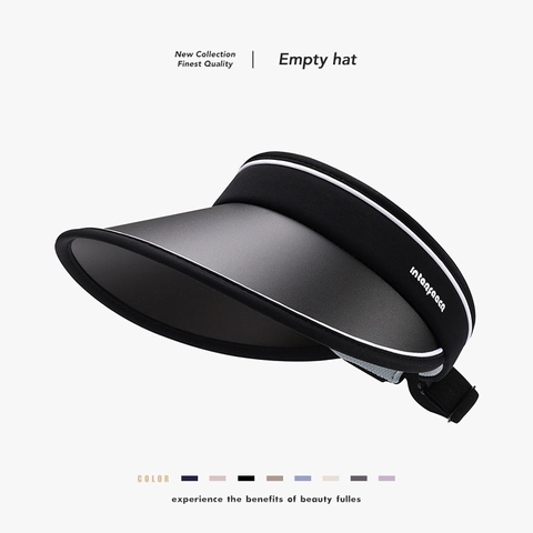Women Sun Visor Hat UPF 50+ UV Protection Wide Brim PVC Breathable Adjustable Elastic Strap Outdoor Sports Summer Beach