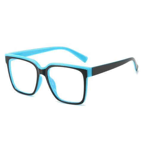 Square Anti Blue Light Glasses TR90 Frame Contrast Color Fashion Optical Eyewear Plain Eyeglasses For Men Women