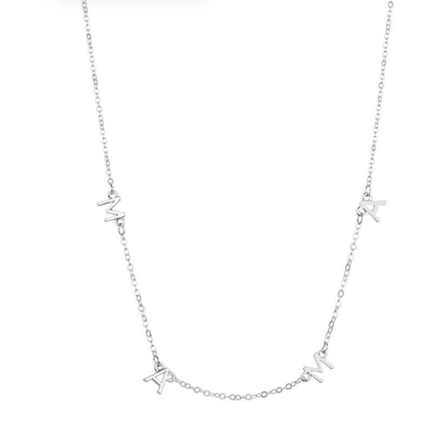 Collana Con Ciondolo a Lettera MAMA in Argento Sterling S925 Con Strass Catenina Regolabile Delicata Regalo Gioielli Donna Mamma