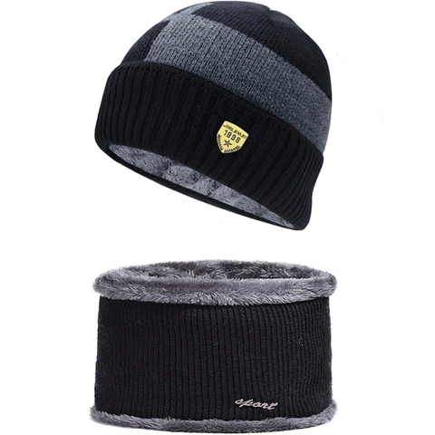 Berretto Beanie E Scaldacollo In Maglia Acrilica Foderato In Pile Spesso Caldo Antivento Allaperto Per Uomo Donna