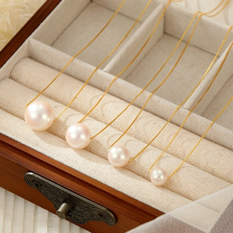 Elegant Shell Artificial Pearl Necklace Pendant 925 Sterling Silver Chain Jewelry For Women Minimalist Commute Style Classic Gift