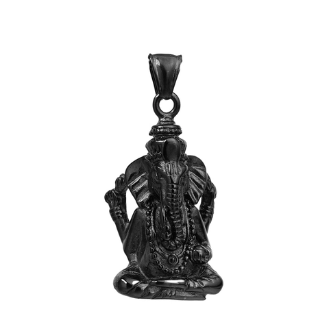 Collar Colgante Ganesha Acero Inoxidable Retro Hindú Dios Elefante Joyería Para Hombres Mujeres Espiritual