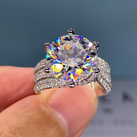 Damen Ringe Mit Weißem Zirkonia Legierung Klassische Krallenfassung Rund Oval Mehrreihig Pavé Funkelnder Verlobungsschmuck