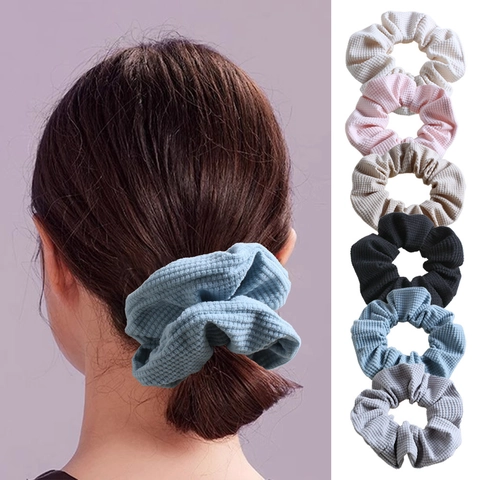 Elastici Per Capelli In Tessuto Texture Waffle Stile Retrò Francese Fermacoda Elastici Accessori Quotidiani Per Capelli