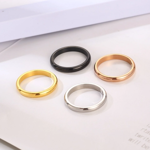 Minimalistischer Schlichter Ring Edelstahl Poliert Klassischer Modeschmuck Unisex