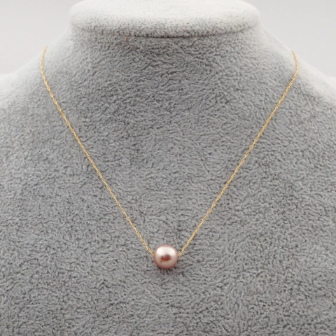 Collana Minimalista Con Pendente Singola Perla Artificial D'Acqua Dolce Catena In Acciaio Al Titanio Stile Retrò Francese Gioielli